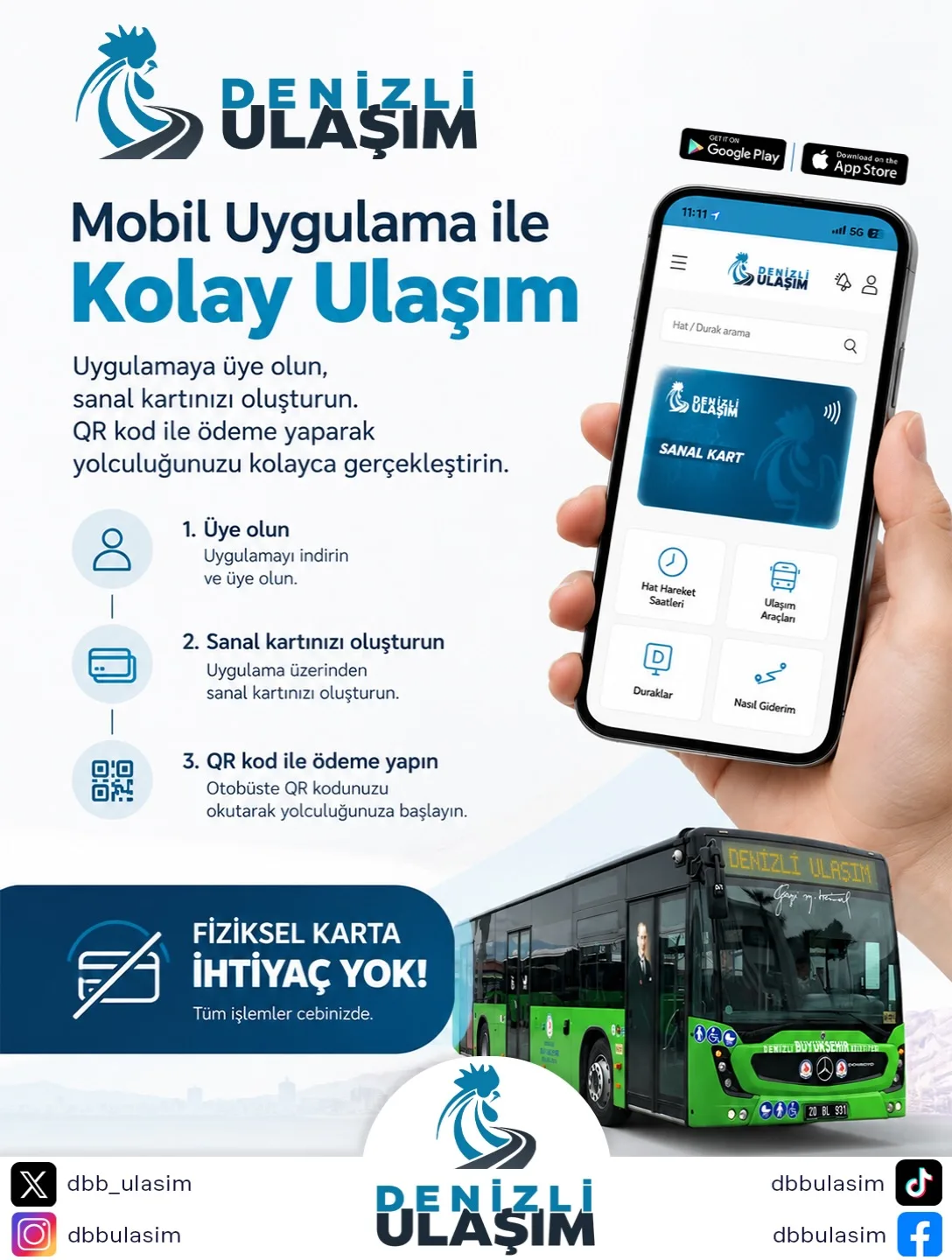 Mobil uygulama ile sanal kart ve QR kod ile ödeme
