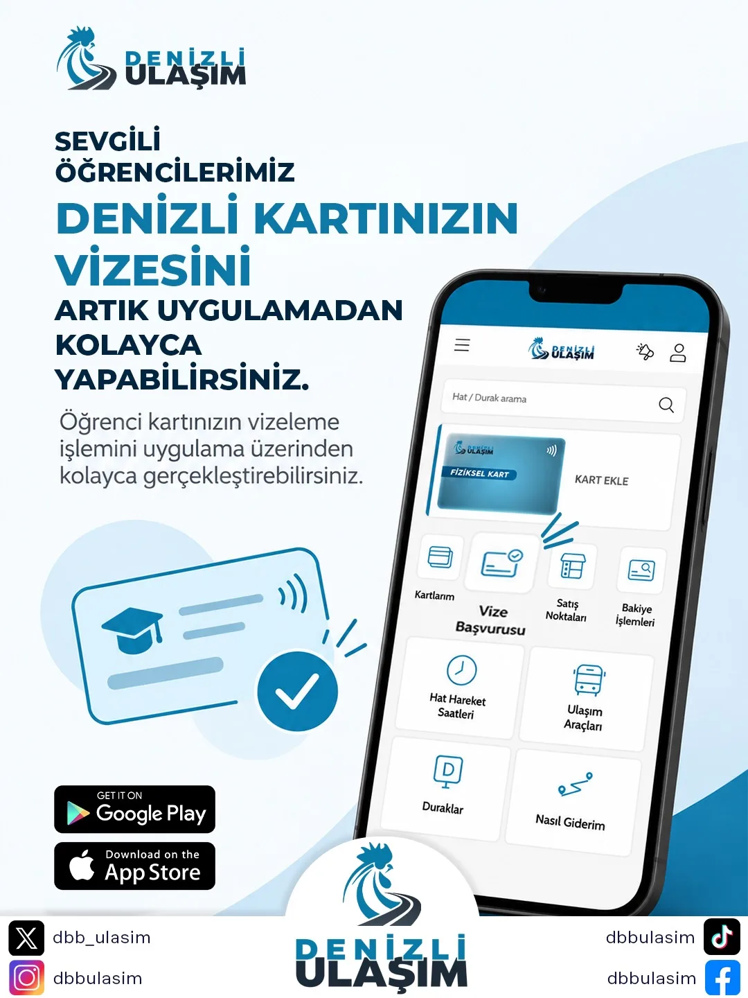 Öğrenci kartı vizesi artık uygulamadan yapılabiliyor